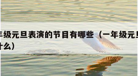 一年级元旦表演的节目有哪些（一年级元旦表演什么）