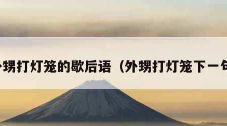 外甥打灯笼的歇后语（外甥打灯笼下一句）