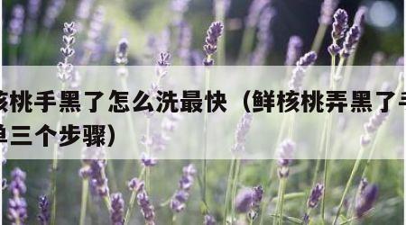 剥核桃手黑了怎么洗最快（鲜核桃弄黑了手最简单三个步骤）