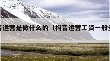 抖音运营是做什么的（抖音运营工资一般多少）