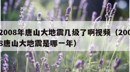 2008年唐山大地震几级了啊视频（2008唐山大地震是哪一年）