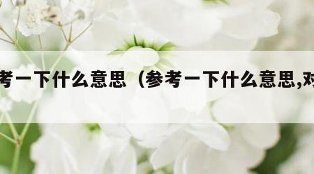 参考一下什么意思（参考一下什么意思,对比）