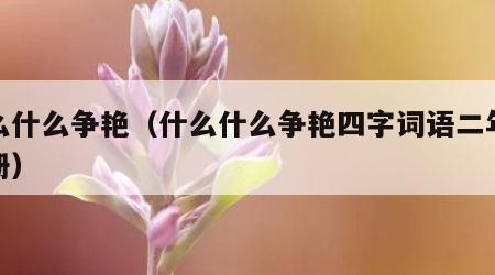 什么什么争艳（什么什么争艳四字词语二年级上册）