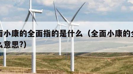 全面小康的全面指的是什么（全面小康的全面什么意思?）