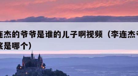 李连杰的爷爷是谁的儿子啊视频（李连杰爷爷到底是哪个）