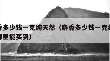 麝香多少钱一克纯天然（麝香多少钱一克纯天然哪里能买到）