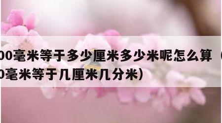 200毫米等于多少厘米多少米呢怎么算（200毫米等于几厘米几分米）
