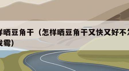 怎样晒豆角干（怎样晒豆角干又快又好不发黑不发霉）