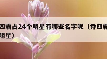 乔四霸占24个明星有哪些名字呢（乔四霸占得明星）