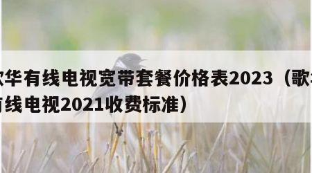 歌华有线电视宽带套餐价格表2023（歌华有线电视2021收费标准）