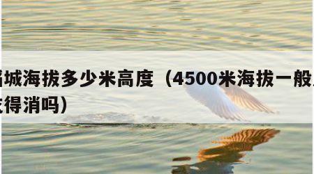 稻城海拔多少米高度（4500米海拔一般人吃得消吗）