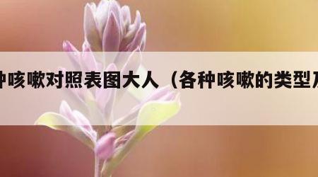 各种咳嗽对照表图大人（各种咳嗽的类型及表现）