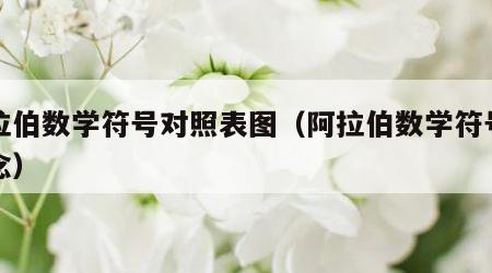阿拉伯数学符号对照表图（阿拉伯数学符号怎么念）