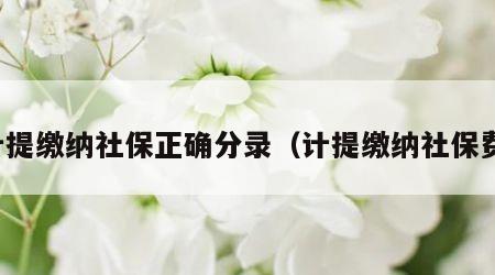 计提缴纳社保正确分录（计提缴纳社保费）