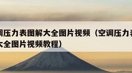 空调压力表图解大全图片视频（空调压力表图解大全图片视频教程）