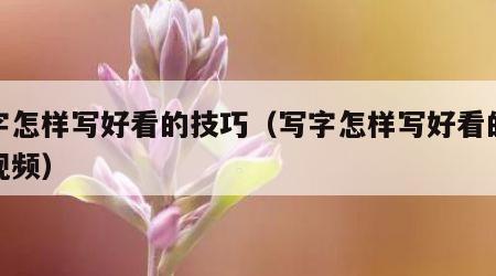 写字怎样写好看的技巧(写字怎样写好看的技巧视频) 写字怎样写好看的技巧(写字怎样写好看的技巧视频)