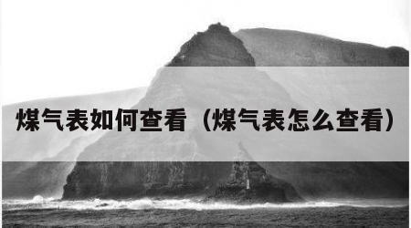 煤气表如何查看（煤气表怎么查看）