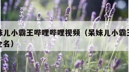 呆妹儿小霸王哔哩哔哩视频(呆妹儿小霸王资料全名) 呆妹儿小霸王哔哩哔哩视频(呆妹儿小霸王资料全名)