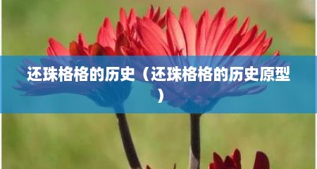还珠格格的历史（还珠格格的历史原型）