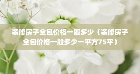 装修房子全包价格一般多少(装修房子全包价格一般多少一平方75平)