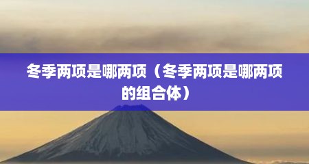 冬季两项是哪两项（冬季两项是哪两项的组合体）