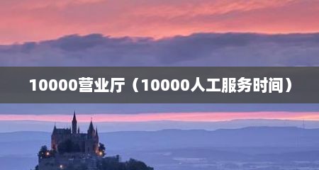 10000营业厅（10000人工服务时间）