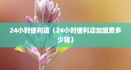 24小时便利店（24小时便利店加盟费多少钱）