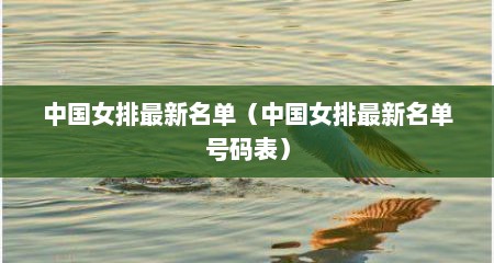 中国女排最新名单（中国女排最新名单号码表）