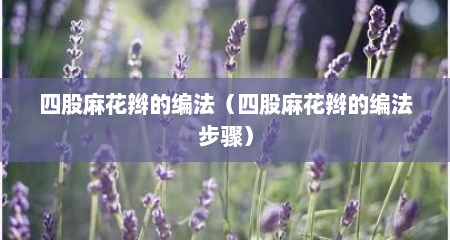 四股麻花辫的编法（四股麻花辫的编法步骤）