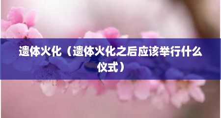 遗体火化（遗体火化之后应该举行什么仪式）