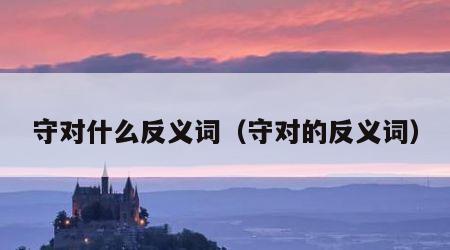 守对什么反义词（守对的反义词）