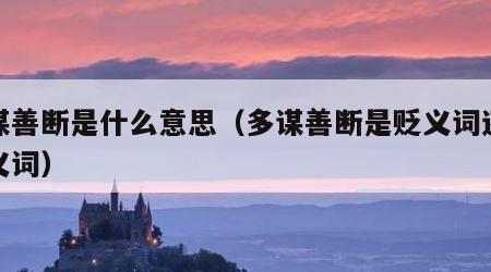 多谋善断是什么意思（多谋善断是贬义词还是褒义词）