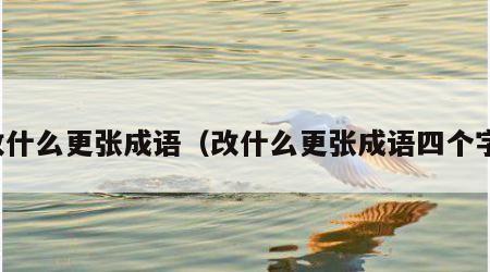 改什么更张成语（改什么更张成语四个字）