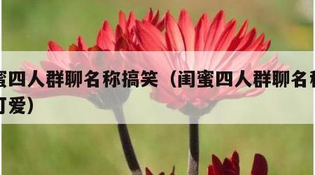 闺蜜四人群聊名称搞笑（闺蜜四人群聊名称搞笑可爱）