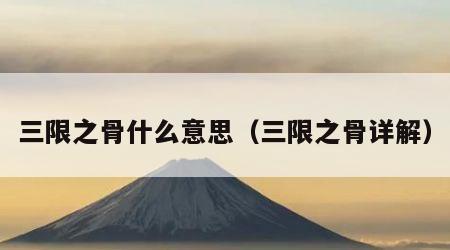 三限之骨什么意思（三限之骨详解）