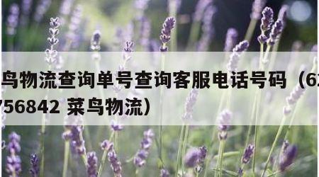 菜鸟物流查询单号查询客服电话号码（6278756842 菜鸟物流）