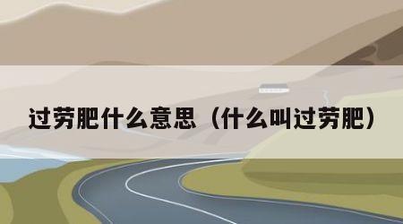 过劳肥什么意思（什么叫过劳肥）