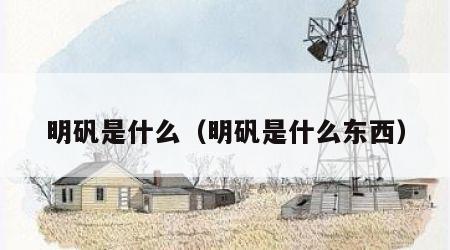 明矾是什么（明矾是什么东西）