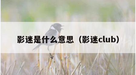 影迷是什么意思（影迷club）