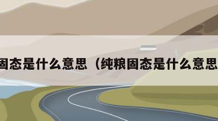 固态是什么意思（纯粮固态是什么意思）