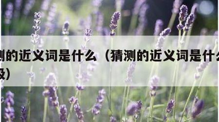 猜测的近义词是什么（猜测的近义词是什么二年级）