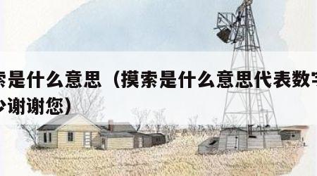 摸索是什么意思（摸索是什么意思代表数字是多少谢谢您）