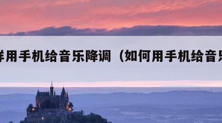 怎样用手机给音乐降调（如何用手机给音乐降调）