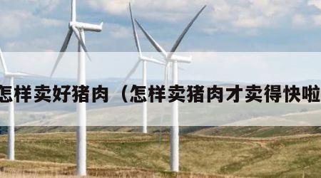 怎样卖好猪肉（怎样卖猪肉才卖得快啦）