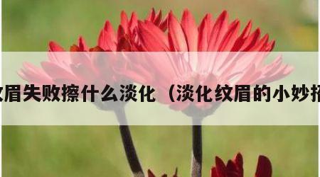 纹眉失败擦什么淡化（淡化纹眉的小妙招）