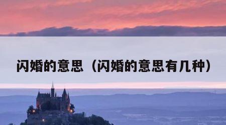 闪婚的意思(闪婚的意思有几种)