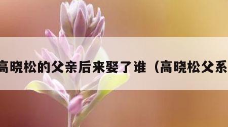 高晓松的父亲后来娶了谁（高晓松父系）