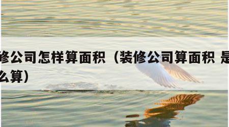 装修公司怎样算面积（装修公司算面积 是按什么算）