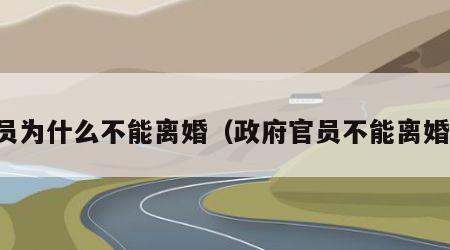 官员为什么不能离婚（政府官员不能离婚吗）