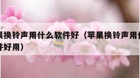 苹果换铃声用什么软件好（苹果换铃声用什么软件好用）